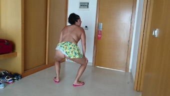 latina maid high definition butt strip bbw fat dance