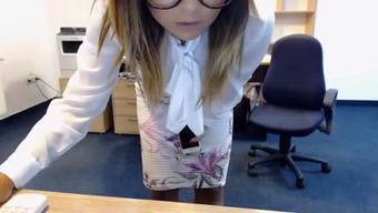 masturbation office web cam secretary