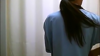 small cock hidden changing room office business woman asian doctor