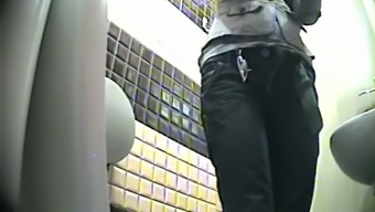 jeans hidden cam hidden cam brown voyeur teen (18+) toilet public brunette