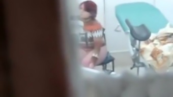 spy spreading legs exam office panties redhead doctor