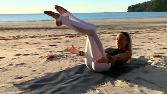 yoga latex fitness gym big ass blonde cameltoe ass