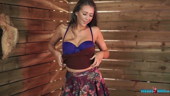 sweet play softcore lingerie brown strip solo brunette cute