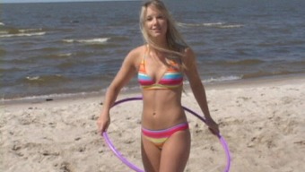 nude naked model strip outdoor teen (18+) beach solo bikini
