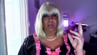 smoking lingerie gay crossdresser dress web cam solo amateur