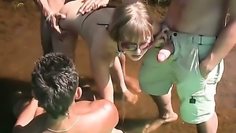 penetration oral gangbang fucking hardcore group orgy outdoor piercing beach shaved anal blonde blowjob double