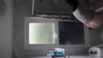 spy shower pregnant pussy wife bathroom