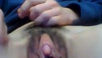 masturbation hairy solo amateur clit close up