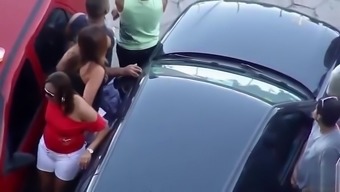 pee voyeur pissing car