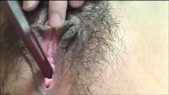 sex toy masturbation hairy toy pregnant amateur asian close up