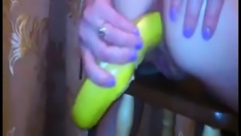 sex toy masturbation banana toy web cam solo amateur ass