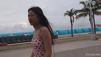 longhair model flashing japanese panties outdoor public upskirt pussy solo asian exhibitionists
