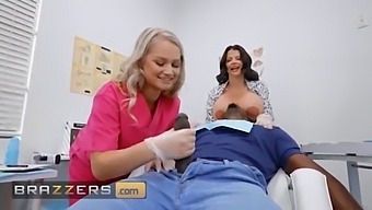 nurse cowgirl 3some blowjob doctor