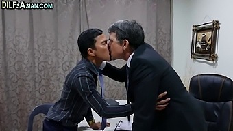 twink gay mature office boss asian doggystyle